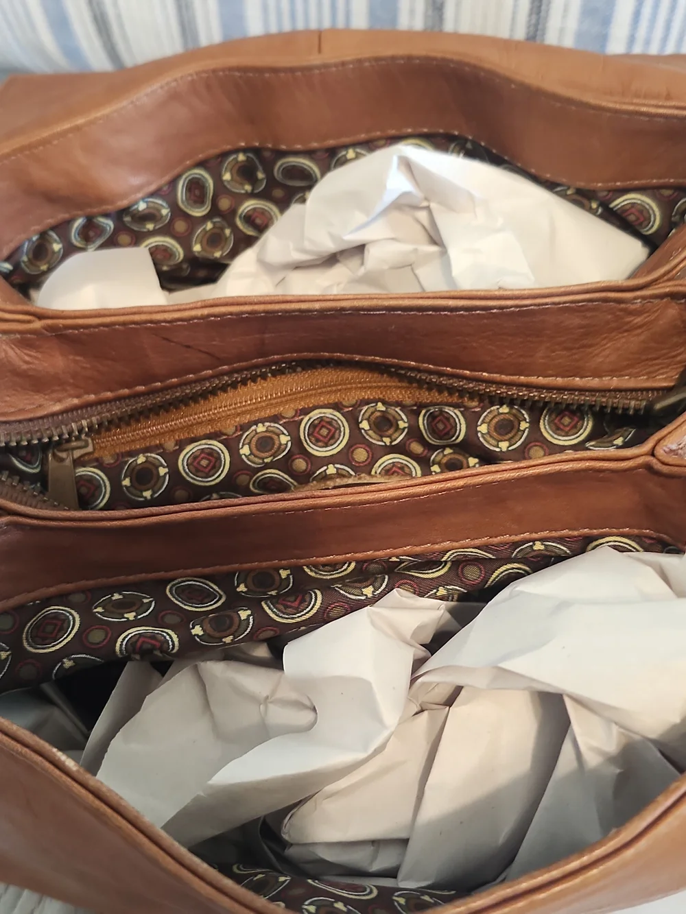 Gabor Tan Leather Flap Crossbody Bag